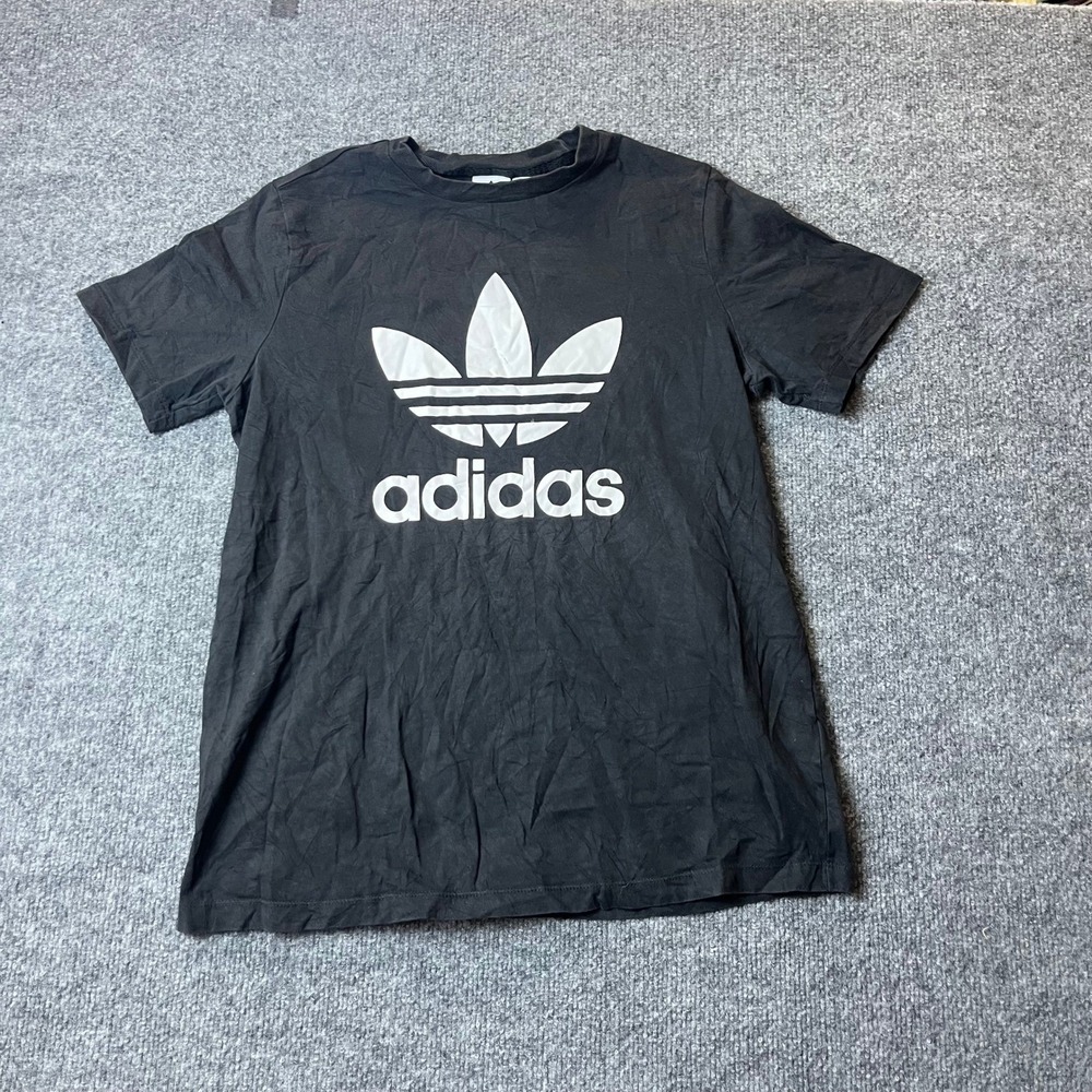 Adidas T-shirt Womens Size L Black Trefoil Logo Graphic Short Sleeve Athletic